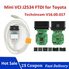 Мини VCI J2534 для Toyota TIS Techstream USB-кабель V16.00.017 minivci FTDI для автомобильного сканера J2534 OBD OBD2 автомобильный диагностический кабель