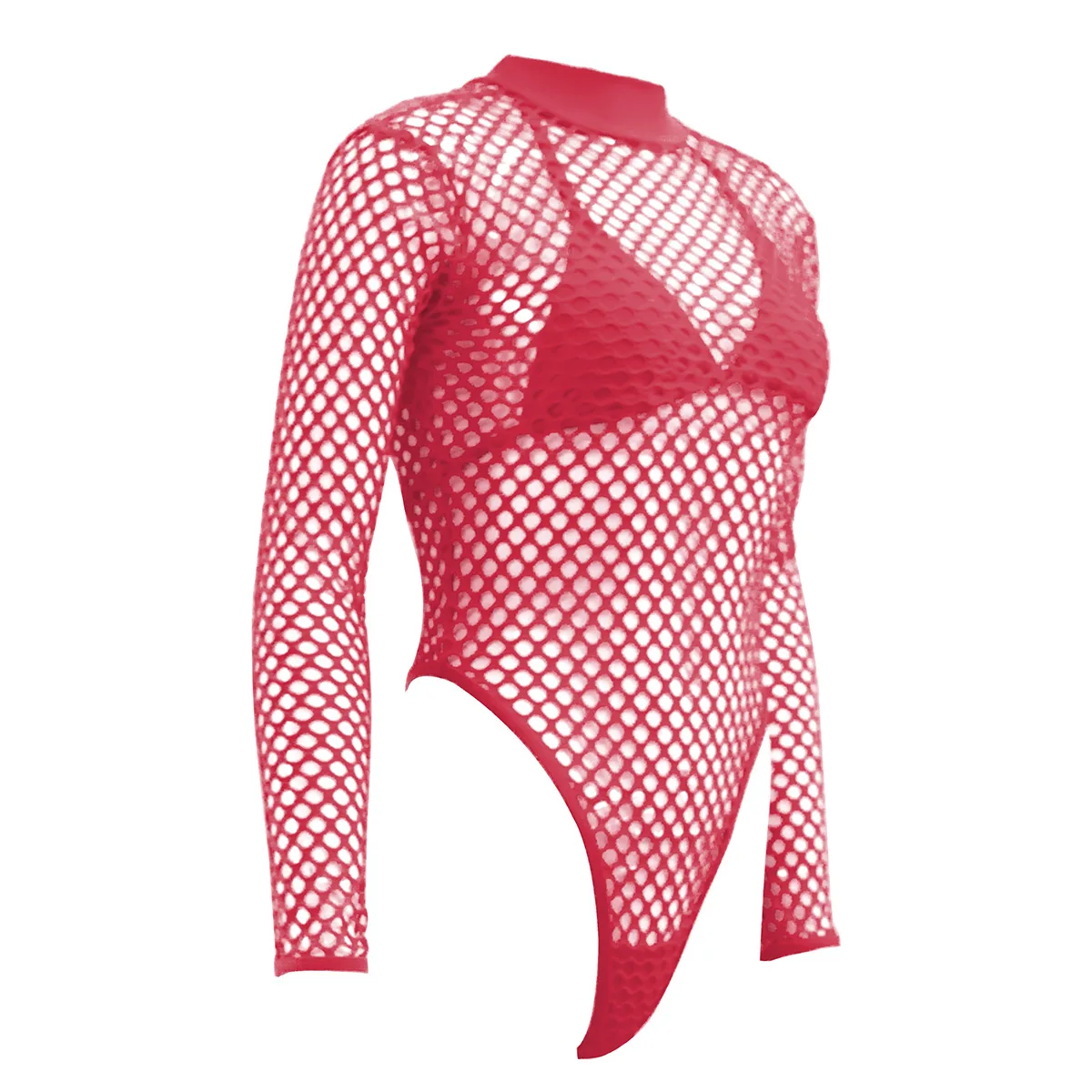 Neon Mesh One Piece Swimsuit Thong One Piece Swimwear Women Fishnet Tanga Swimsuit Sexy Bathing Suit High Neck Monokini