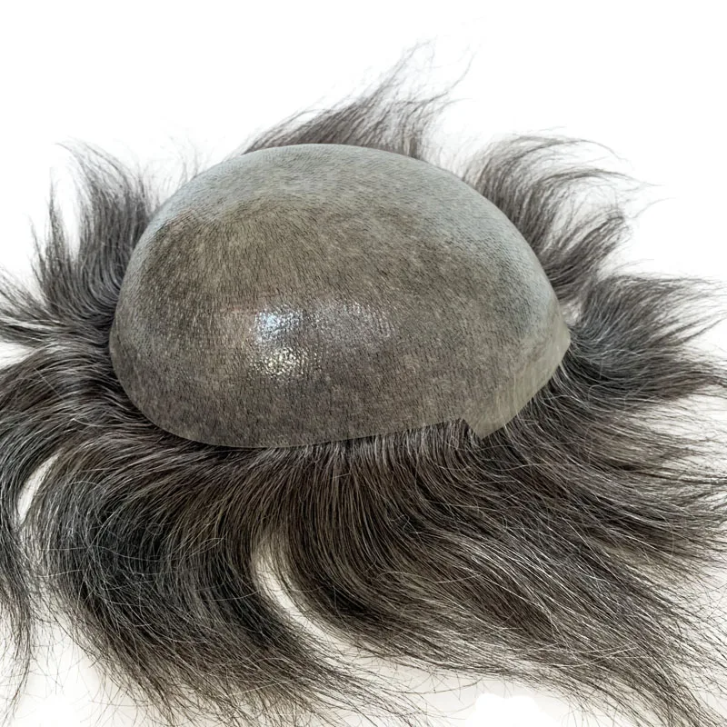 Toupee Ultra Thin Skin V-Loop Full Super Base Celebrities Choice For Men