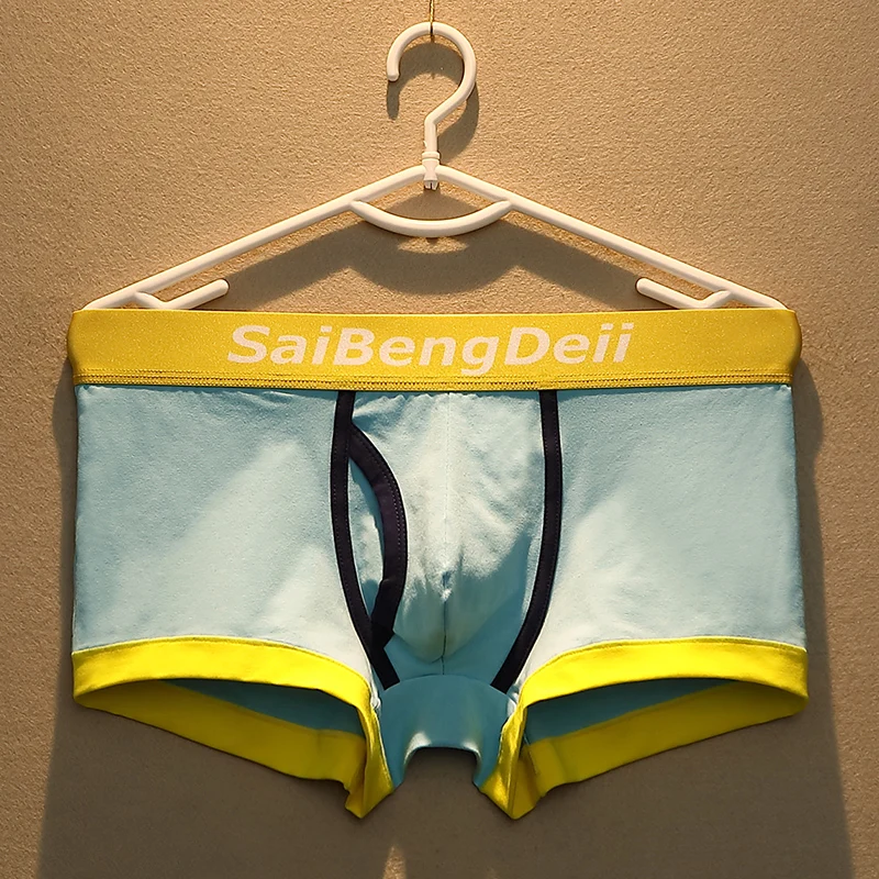 Мужские трусы боксеры AIIOU черные дышащие из хлопка сексуальное нижнее белье для