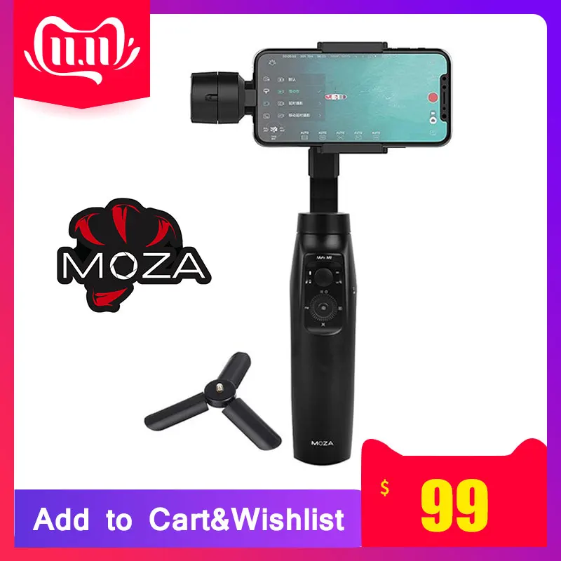 MOZA MINI MI 3-осевой портативный смартфон сотовый телефон видеокамеры Стабилизатор для iPhone X, 8, 8, 7, 6S samsung S9 VS Zhiyun Smooth 4 DJI Osmo mobile 2