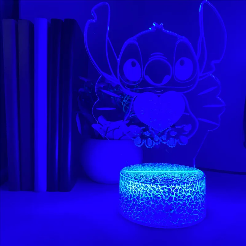 Светодиодный ночник Disney Lover Stitch с мультяшным рисунком украшение для детской