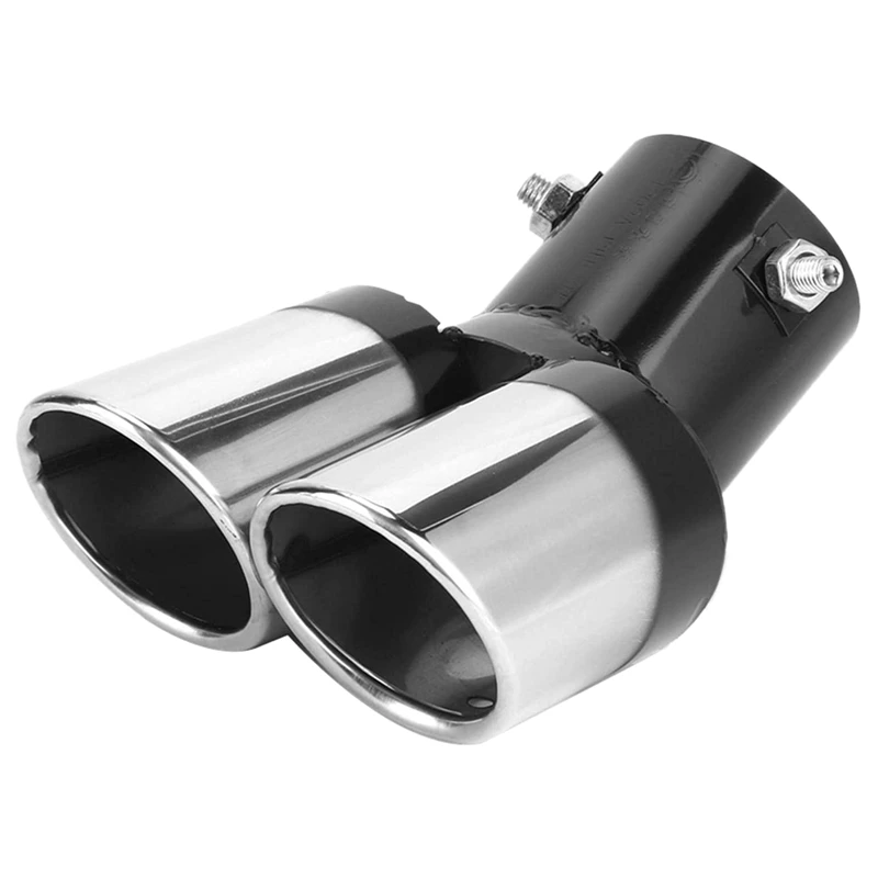 

Tail Throat Exhaust, Stainless Steel Trolley Dual Exhaust Tip Tail Pipe Car Accessories