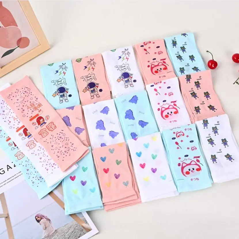 

Children's Sunscreen Ice Silk Sleeves Summer New 360 Printing Seamless Seam Outdoor Sports Sunscreen Fingerless Ice Sleeves