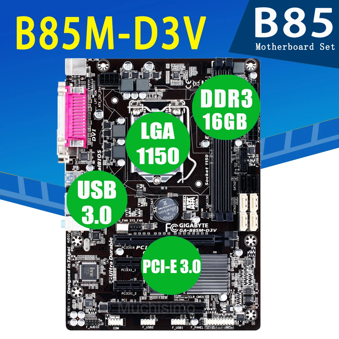 Preise LGA 1150 Für Gigabyte B85M-D3V Motherboard Mit Intel Core I7 4790 Motherboard Set 3,6 GHz 4-Core 8 Threads Desktop B85 Mainboard