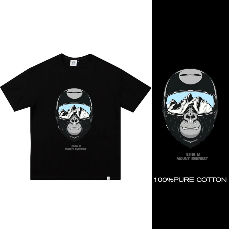 

Mens T-Shirt Casual Round Neck Short Sleeve Tops Tees 2021 Summer Women Mens Mount Everest Print T-Shirt Unisex Loose T-shirts