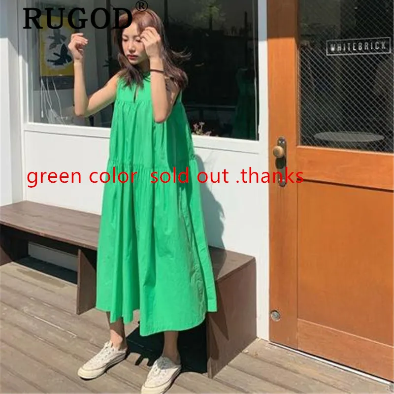 Женское платье-макси RUGOD однотонное платье без рукавов в Корейском стиле 2019 |
