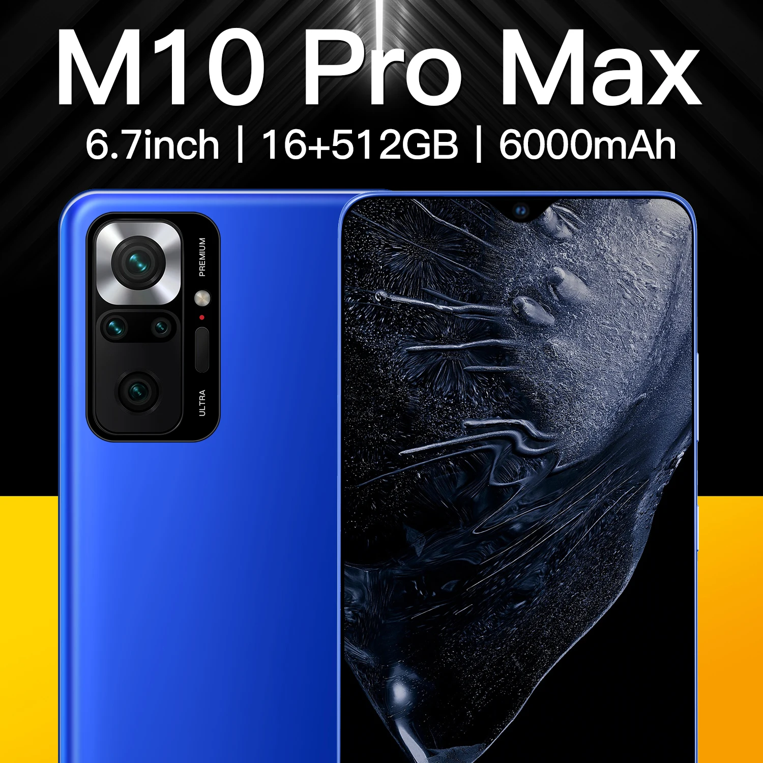 

Sansumg M10 Pro Max 5G Smartphone 16+512GB 6.7Inch HD 4K Screen Global Version Mobile Phone 6000mAh Dual SIM Snapdragon888 Phone
