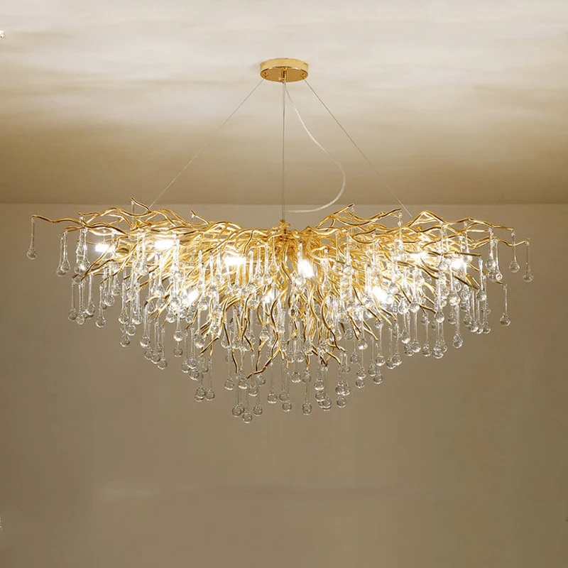 

Nordic LED Luxury Ceiling Chandelier for Home Living Room Decoration Modern Restaurant Hotel Villa Crystal Hanging Light Fixture