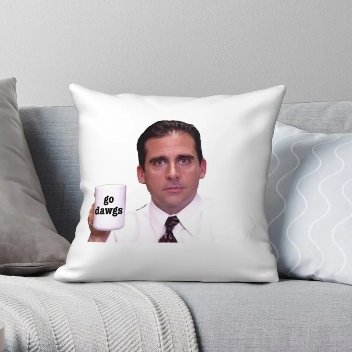 

Квадратная наволочка для офиса Go Dawgs, полиэстер, лен, бархат, креативная Декоративная Подушка на молнии, Чехол 45x45