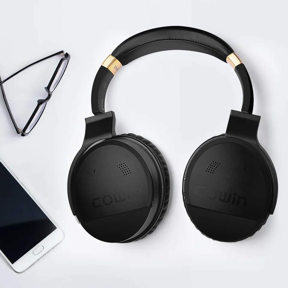 Черные Bluetooth наушники с активным шумоподавлением беспроводные вкладыши