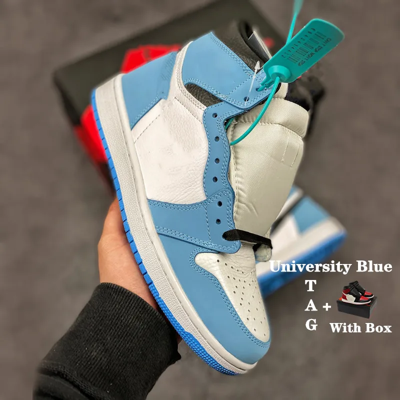 

University Blue 1s Mens Basketball Shoes Hyper Royal Obsidian Black Toe Bred Toe Twist Shadow Shoes 1 Women Sports Sneakers