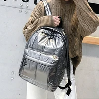 winter space cotton women backpacks bags fashion down padded school bags for teenager big purses designer travel bag female new