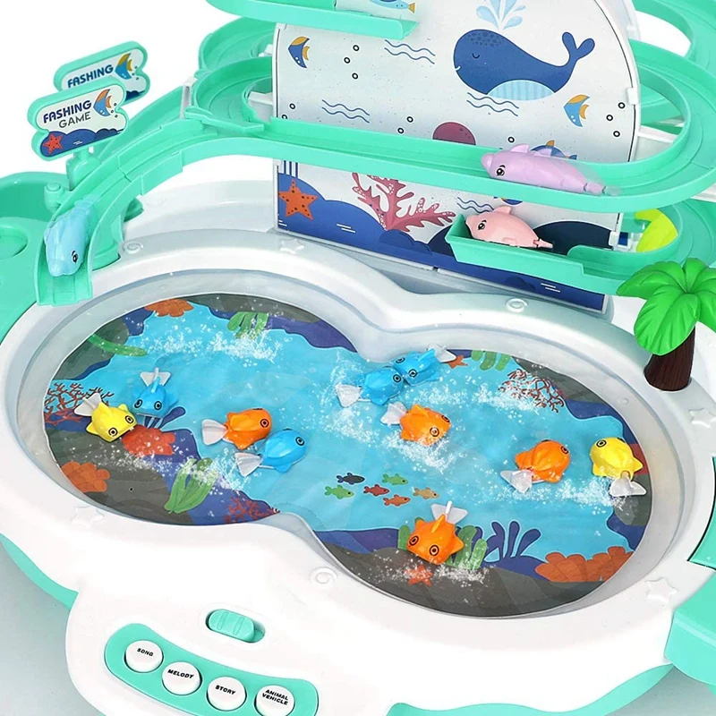 

Fishing Games Toys for Kids - 3 in 1 Electric Toys with Songs Story & Animal Sounds - Learning Toys for 3 4 5 Year Old