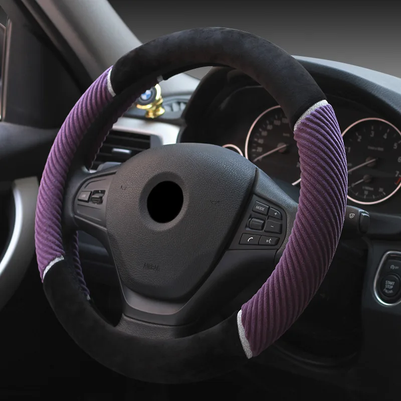 Новый плюшевый авто чехол рулевого колеса автомобиля рукав с дрели полосы