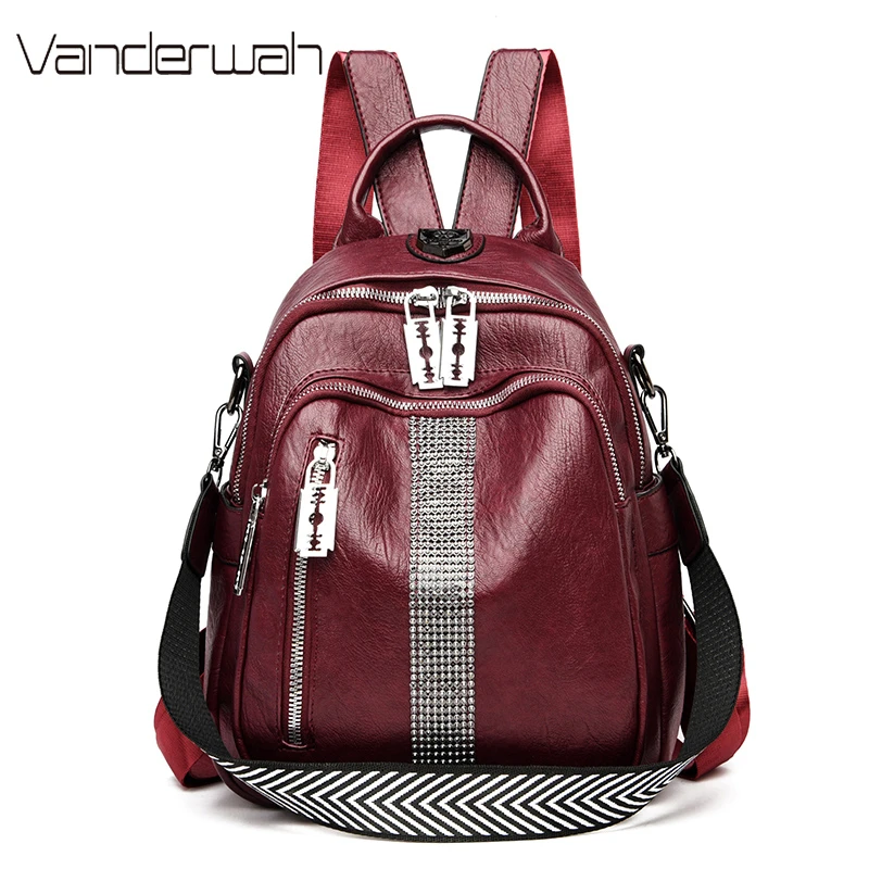 Высококачественные мягкие кожаные рюкзаки для девочек подростков женские сумки