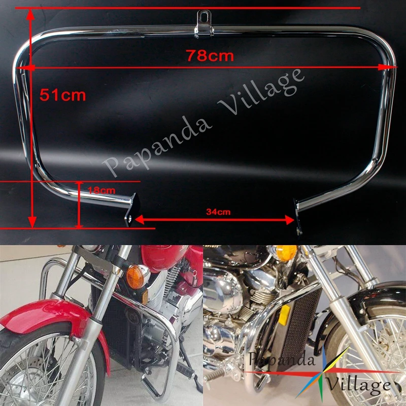 Хромированный бампер для мотоцикла Honda Shadow Aero VT750 VT 750 750C 400 2004 2005 2006 2007 2011|Бамперы и