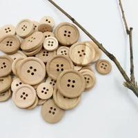 hot sale 50 pcs wooden buttons natural color round 4 holes buttons sewing scrapbooking dropshipping