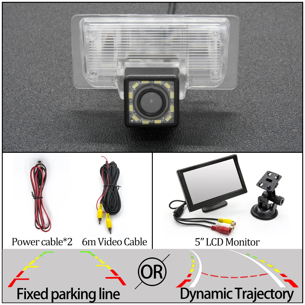 12LED And 5 inch LCD Камера заднего вида CCD для nissan paladin Altima TEANA Sylphy Venucia Almera TIIDA Bluebird Sentra автомобильная парковочная камера заднего вида - Название цвета: 12LED And 5 inch LCD