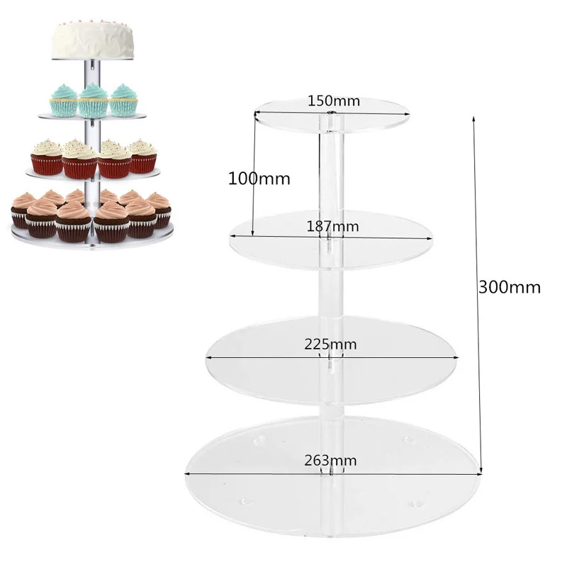 Цена Прозрачная акриловая подставка для торта, 3/4/5/6 яруса