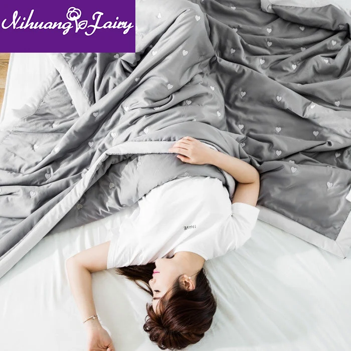 Летнее крутое одеяло Tencel двойное тонкое для весны и осени летнее моющееся