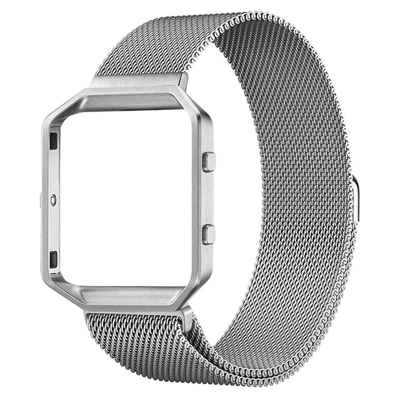 Магнитный замок сетка петля ремешок браслет с металлической рамкой для FitbitBlaze