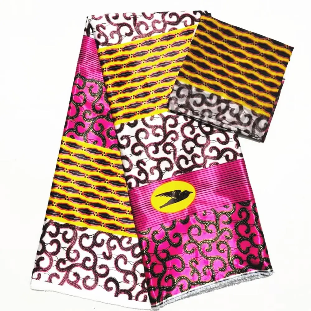 Новая ИМИТИРОВАННАЯ шелковая ткань африканская с принтом 4 + 2 ярда нигерийская