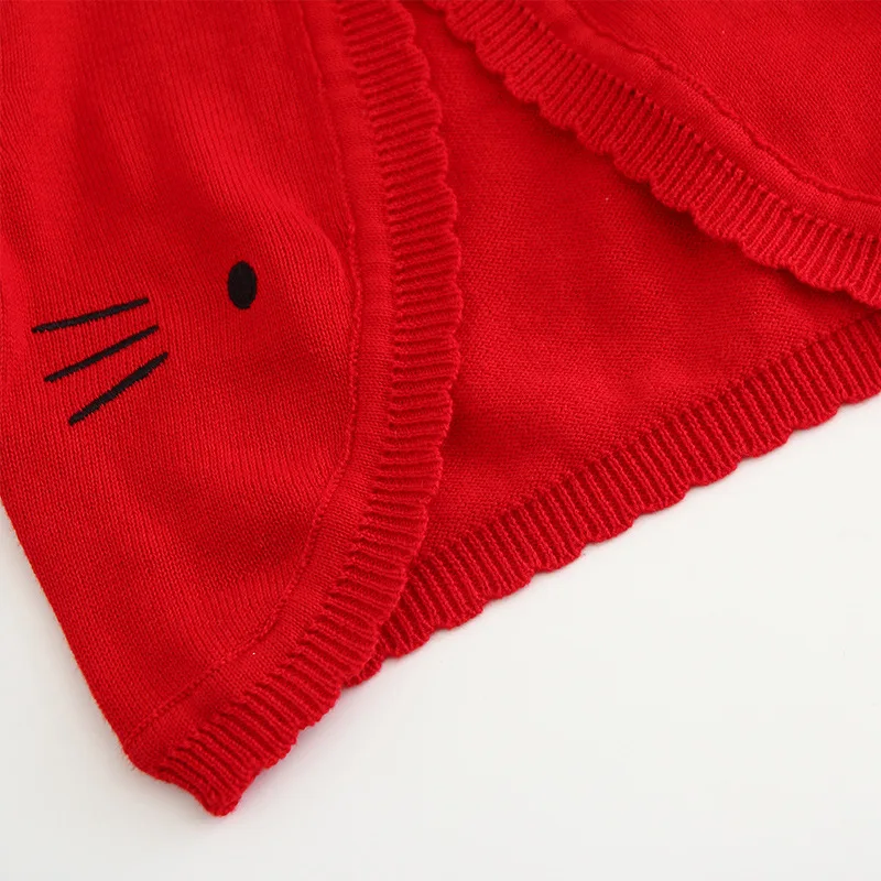 Красные куртки для маленьких девочек 100% хлопок белый Детский кардиган свитер на 1