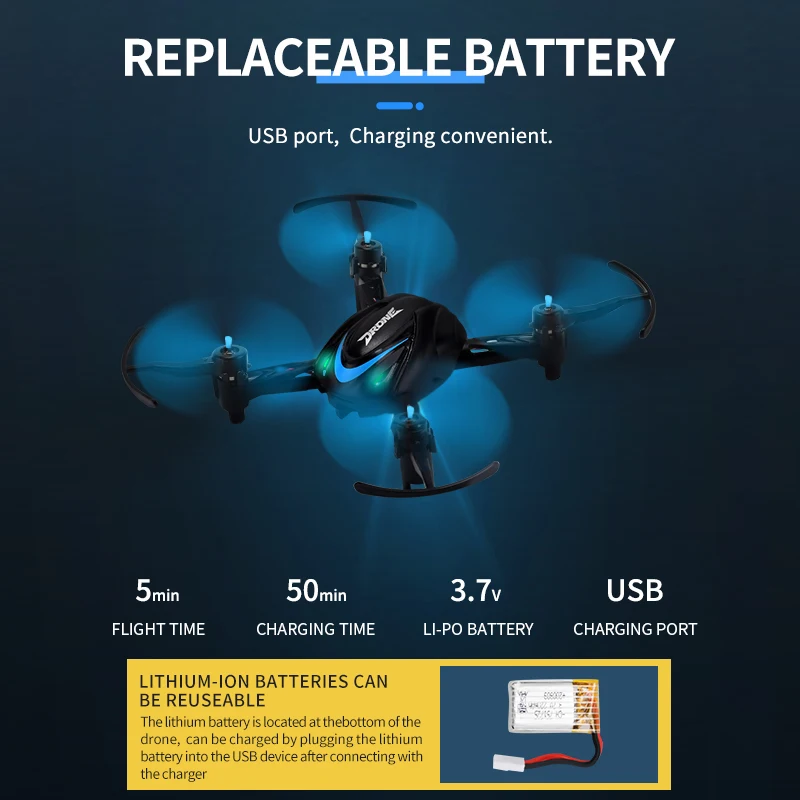 JJRC H48 мини Дрон Квадрокоптер с 6 осями и функциями микро 2 4G дистанционное