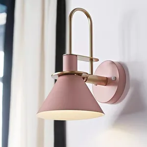 New Nordic wall lamp Bedside lamp Bedroom Modern living room Walkway Staircase Simple iron belt wall lamp LED lamp