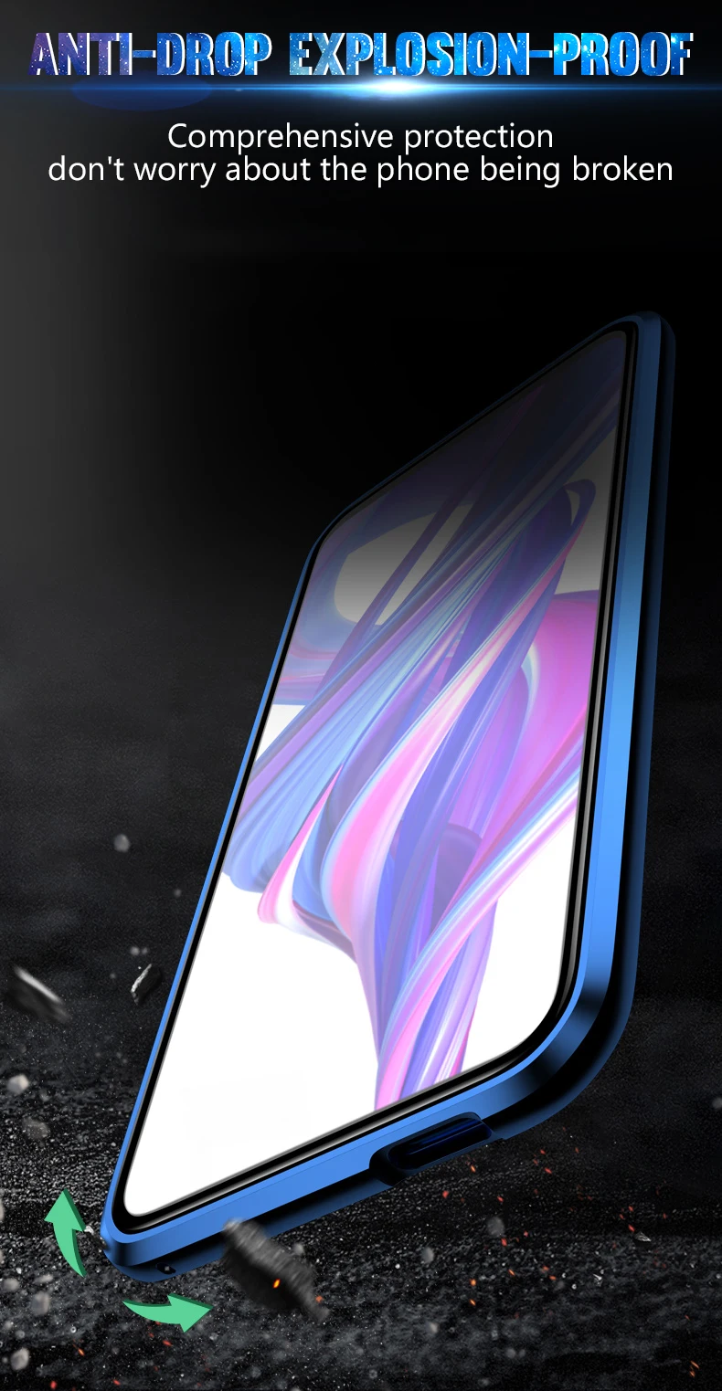 Магнитный металлический корпус адсорбции для huawei P Smart Plus P20 P30 Lite Pro mate 10 20 Honor 9X20 10i 8X закаленное стекло крышка