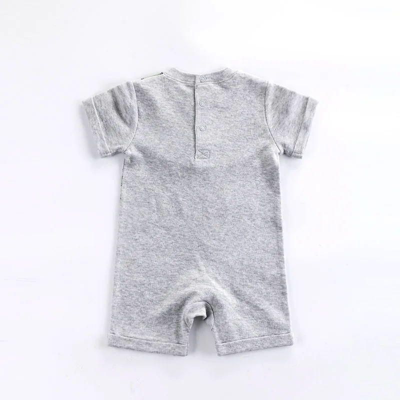 Newborn baby one piece Romper boy summer short sleeve open creeper suit |