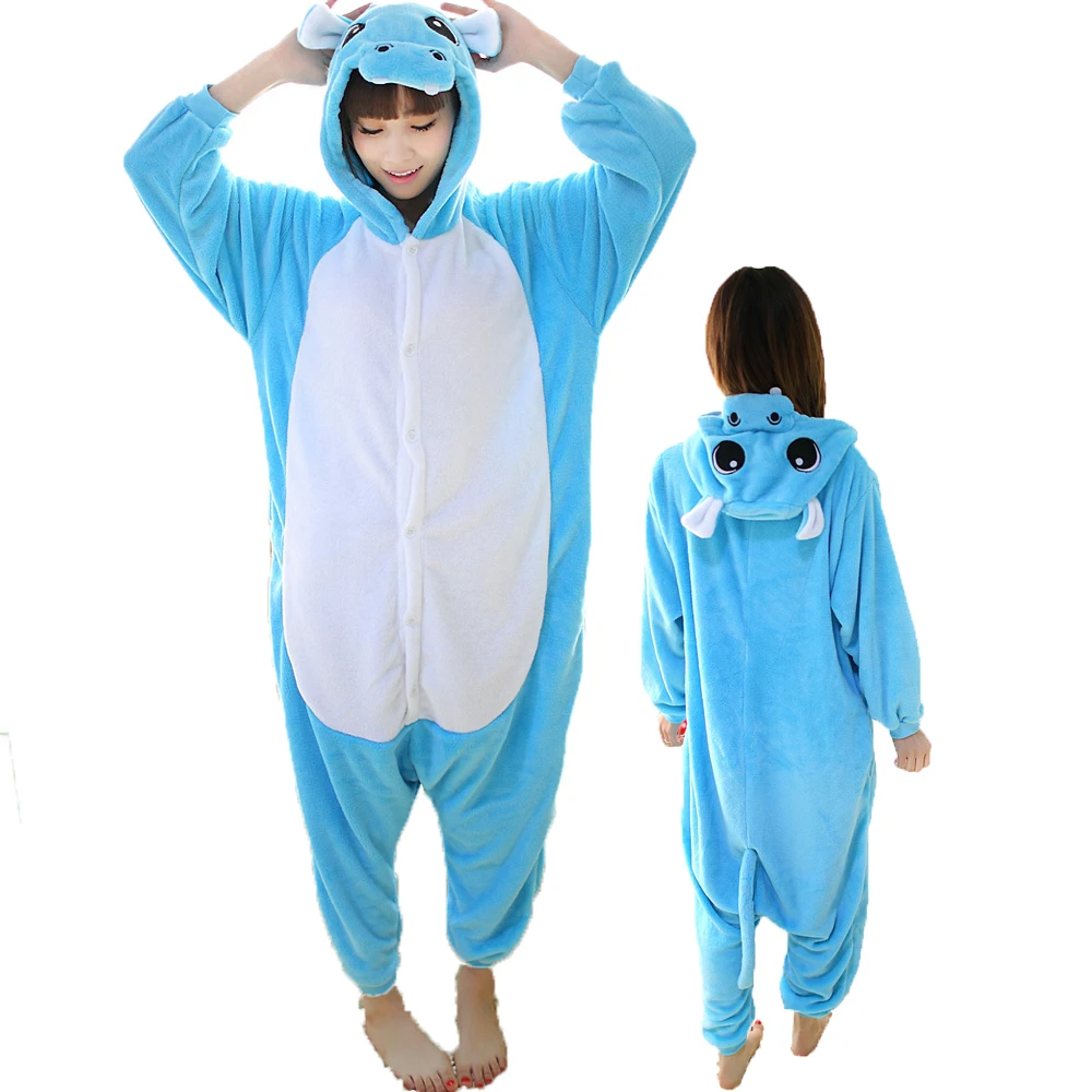 

Adults Hippo Onesies Animal Kigurumi Pajamas for Women Men Cosplay Costume Outfit Halloween Party Suit Onesieshow