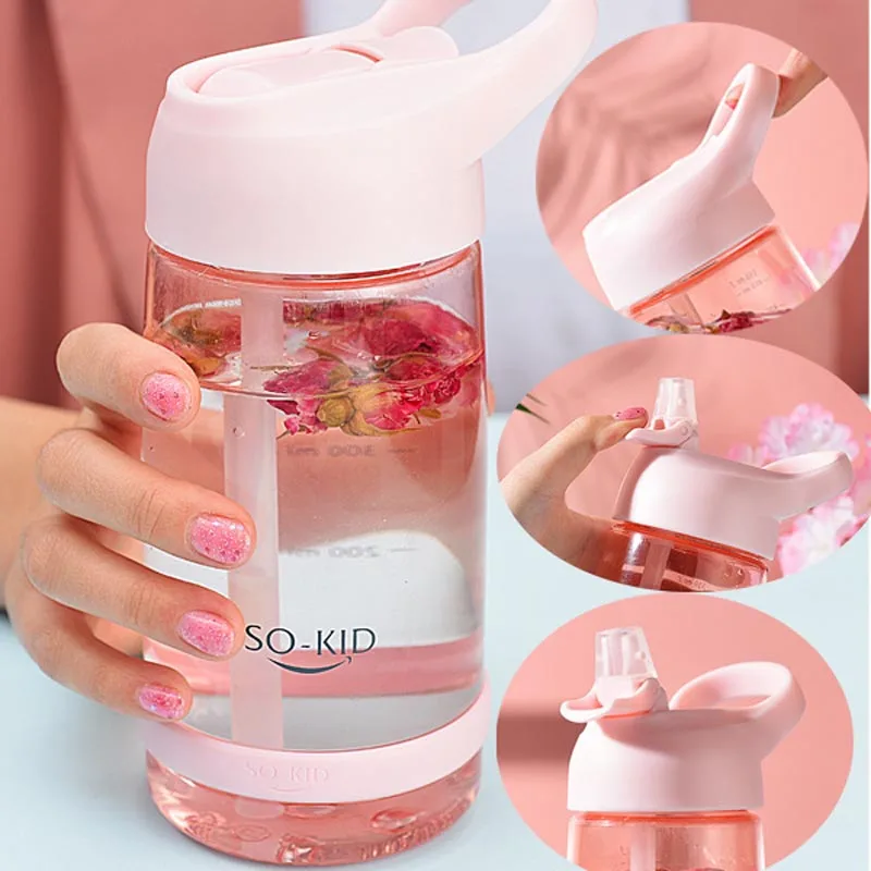 Large Capacity Straw Sports Water Bottles With Handle BPA Free Protable Healthy Outdoor Travel Bottle My Kids Drink | Дом и сад