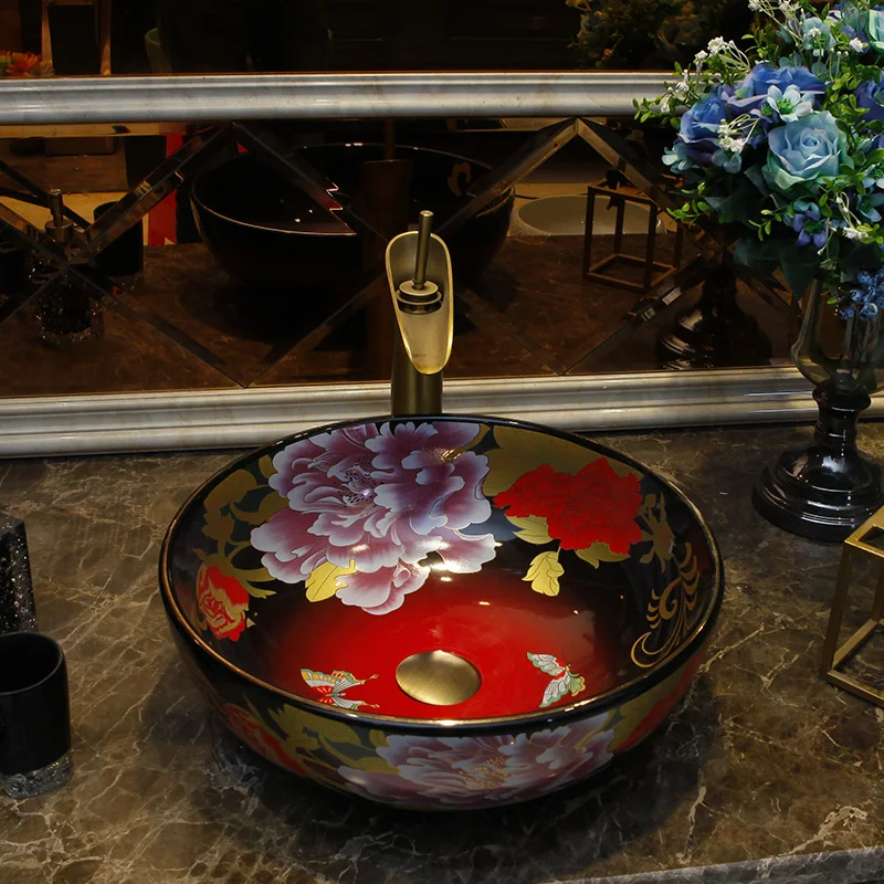 Европейский Стиль Керамика Ванная комната Художественный бассейна искусство