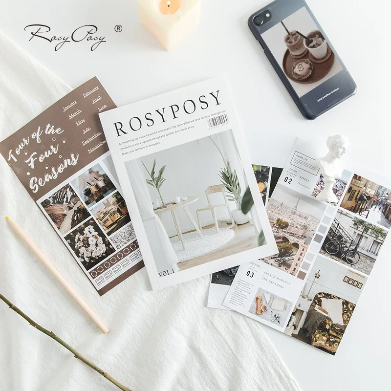 

Rosy Posy 20 Page Notebook Stickers Set INS Style Vintage Cartoon Bear Decoration Sticker Paste Diary Album Home DIY Gift F786