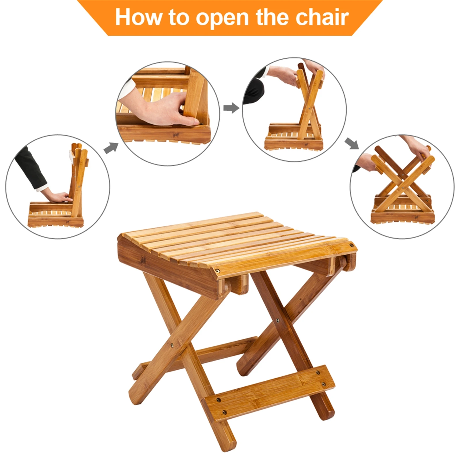 

Children Multi-function Collapsible Bamboo Stool