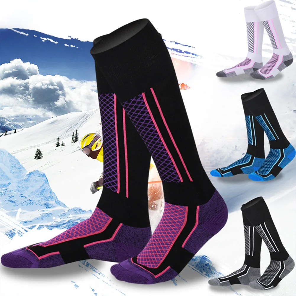 

2pcs Winter Warm Thickened Ski Socks Outdoor Sports Hiking Breathable Stockings for Women Men Children Snow Sports Travel Unisex