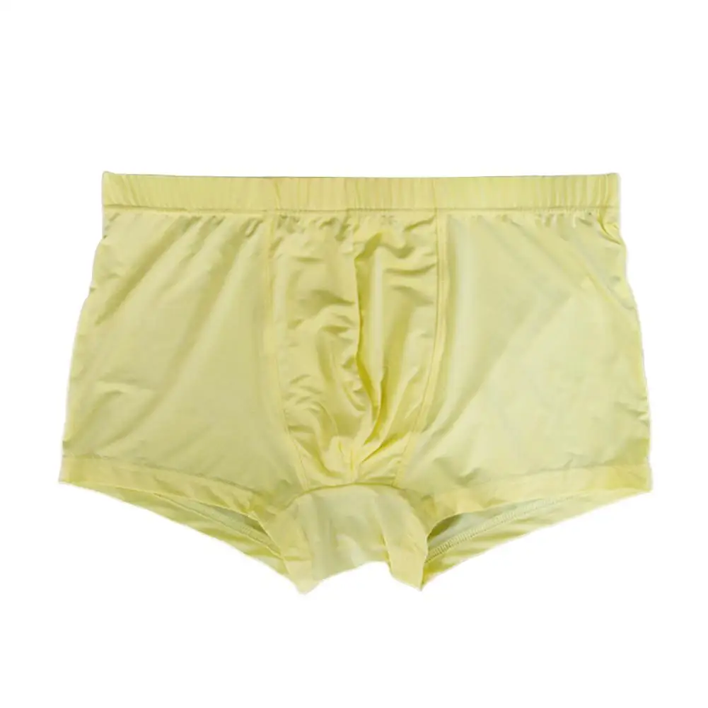 Мужские Бесшовные тонкие прозрачные трусы шелковые с ледяным оттенком шорты