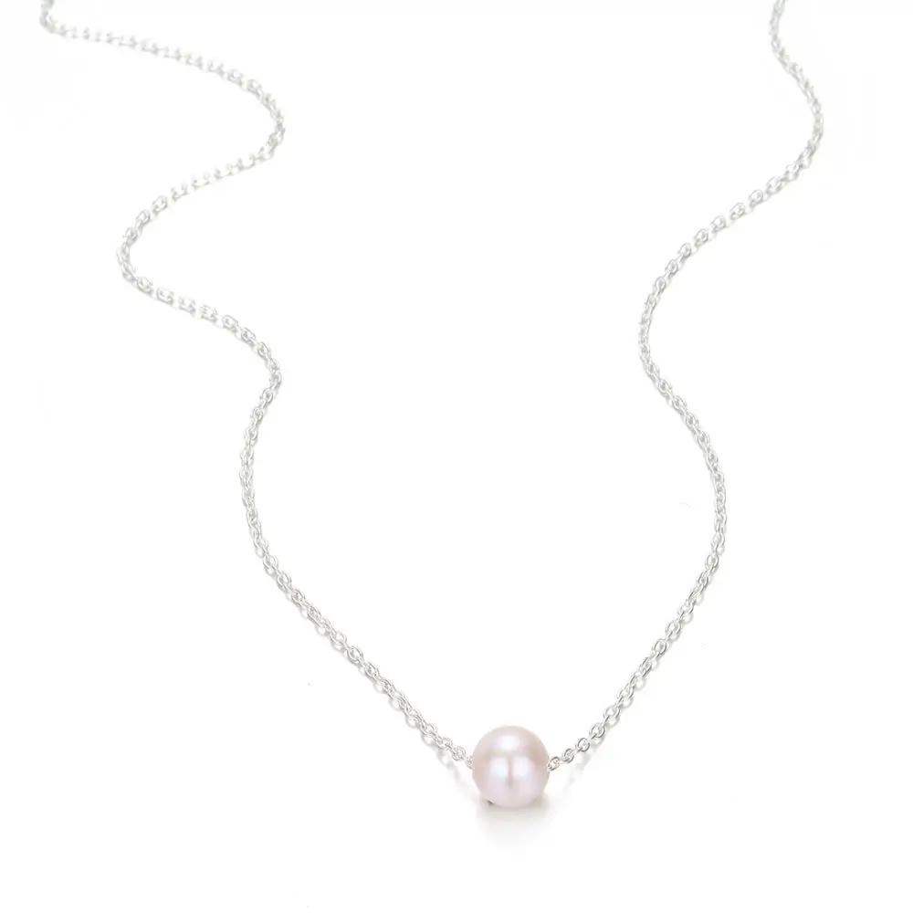 

Royal Style Imitation Pearl Pendant Stainless Steel Vacuum Plating Gold Necklace Clavicle Chain for Women