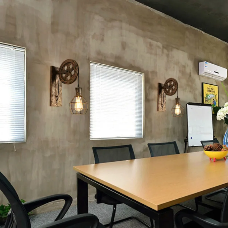 Лофт Ретро Лампы-Фонари Крепления на Катушке Настенная Лампа Подвесное Освещение Освещение Кухни Гостиная промышленный бра.