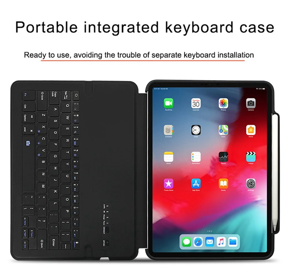 Бизнес для iPad Pro 11 чехол-клавиатура Smart Ultra Slim из искусственной кожи чехол-книжка для iPad Pro 11 дюймов 1" с карандашом
