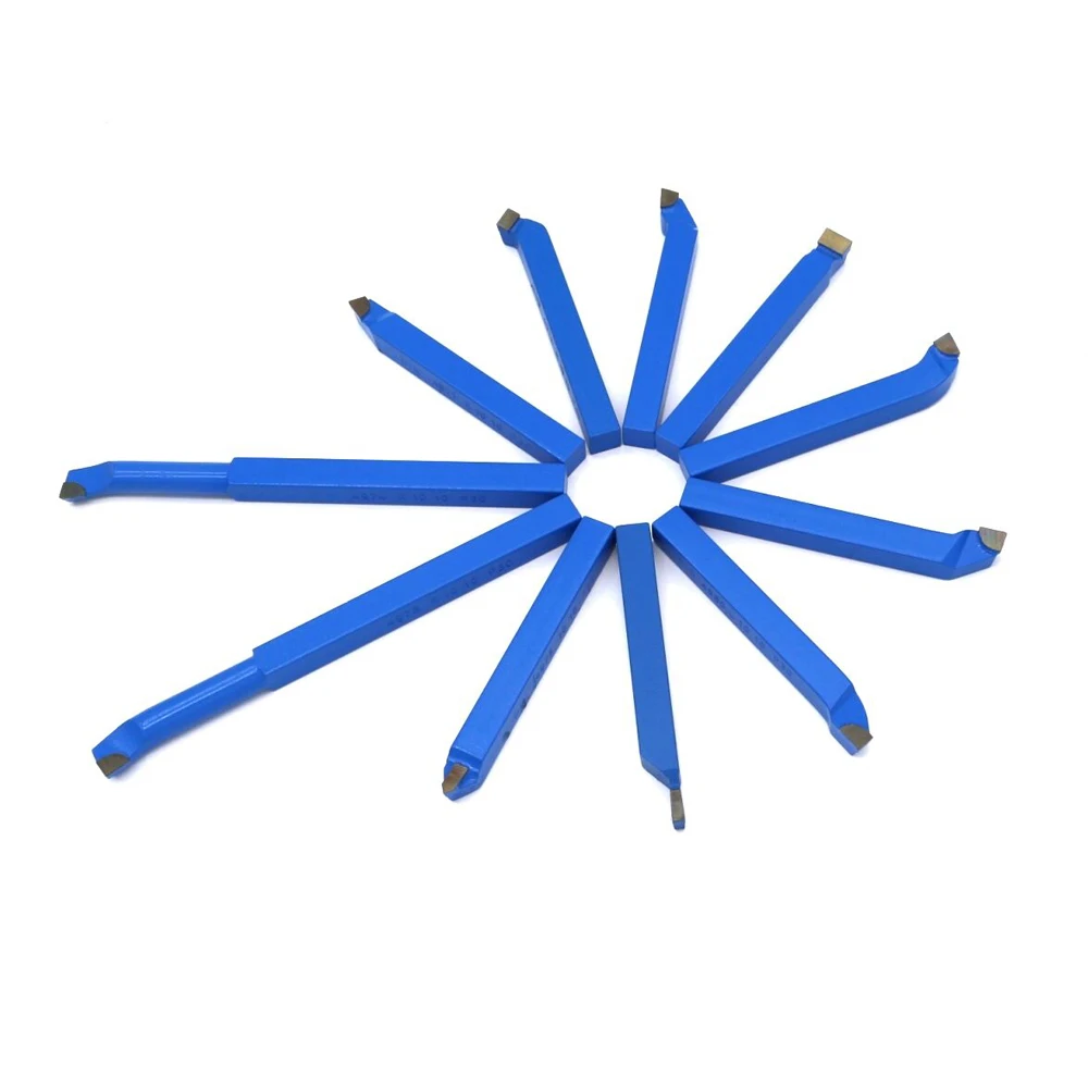 

11pcs Carbide Lathe Tool Metal Carbide Welding CNC Lathe Tools Carbide Brazed Tipped Cutter Tool Bit Cutting Kit 8mm 10mm
