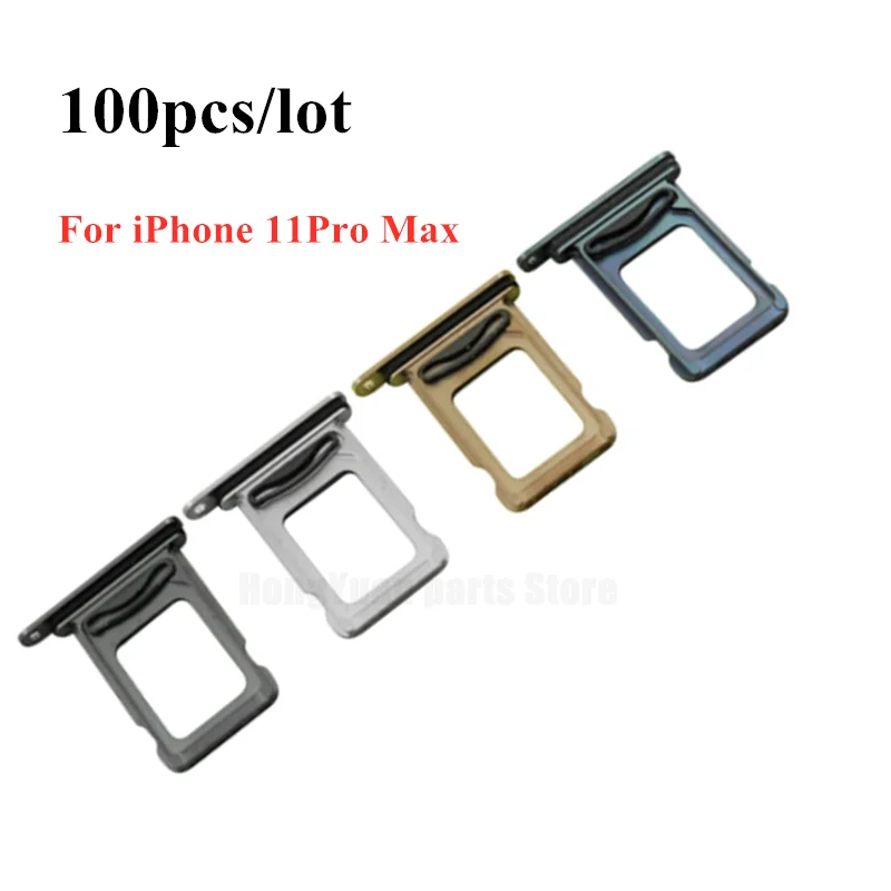 100pcs/lot Dual Single SIM Card Tray Holder For iPhone 11 Pro Max SIM Card Slot Reader Socket Adapter Waterproof Rubber Ring