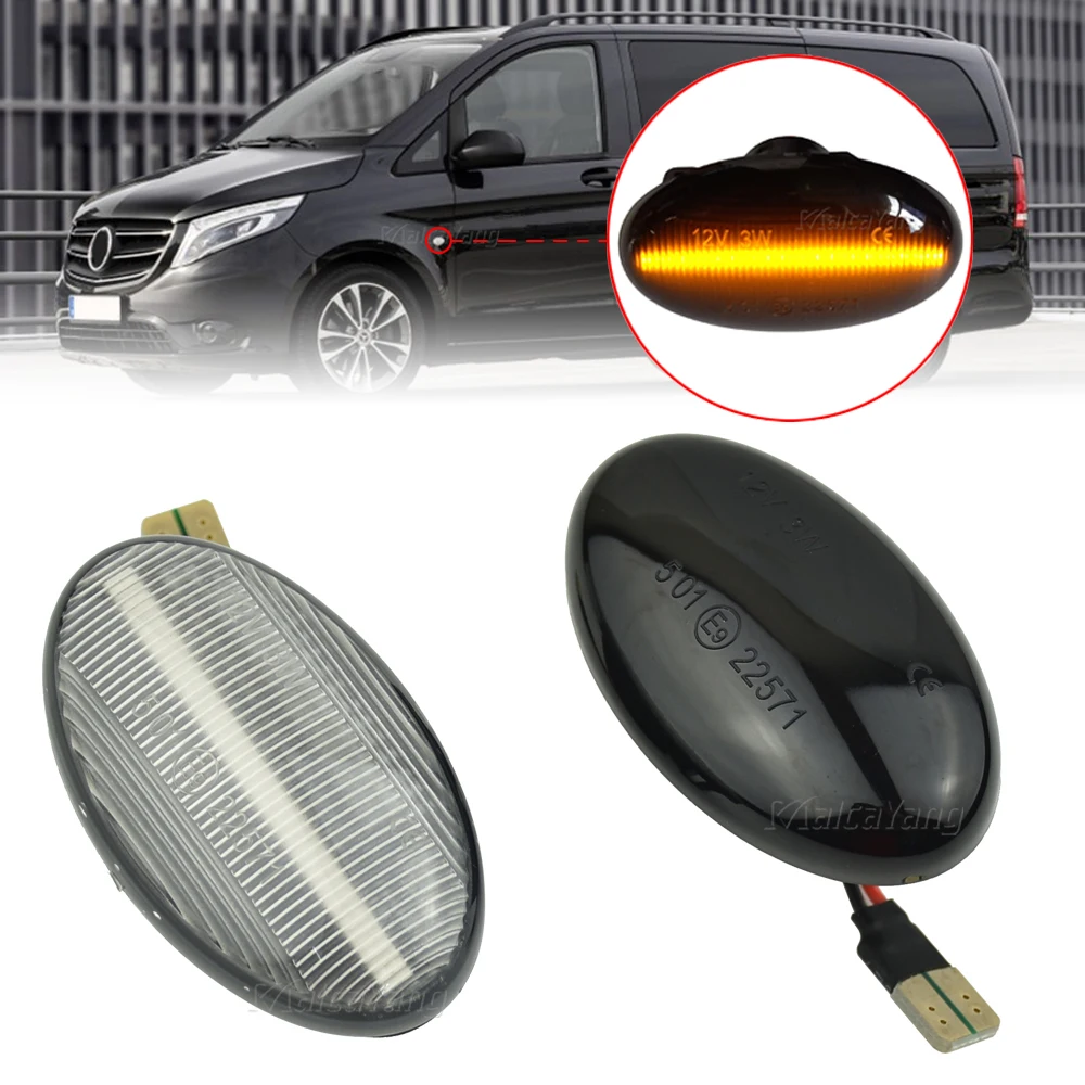 

LED Turn Signal Repeater Lamp Dynamic Side Marker Light For Smart W450 W452 Mercedes Benz A-Class W168 Vito W639 W447 Citan W415