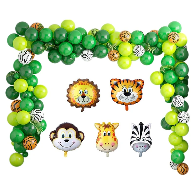 

100Pcs Animal Balloons Garland Kit Jungle Safari Theme Party Supplies Favors Kids Boys Birthday Party Baby Shower Decor