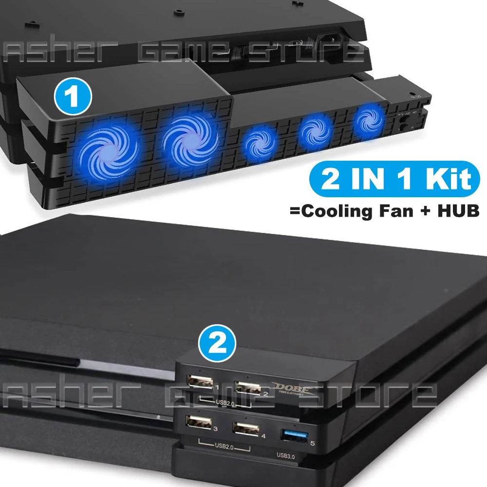 Комплект 2 в 1 игровая станция 4 PS4 Pro охлаждающий вентилятор с быстрым охлаждением
