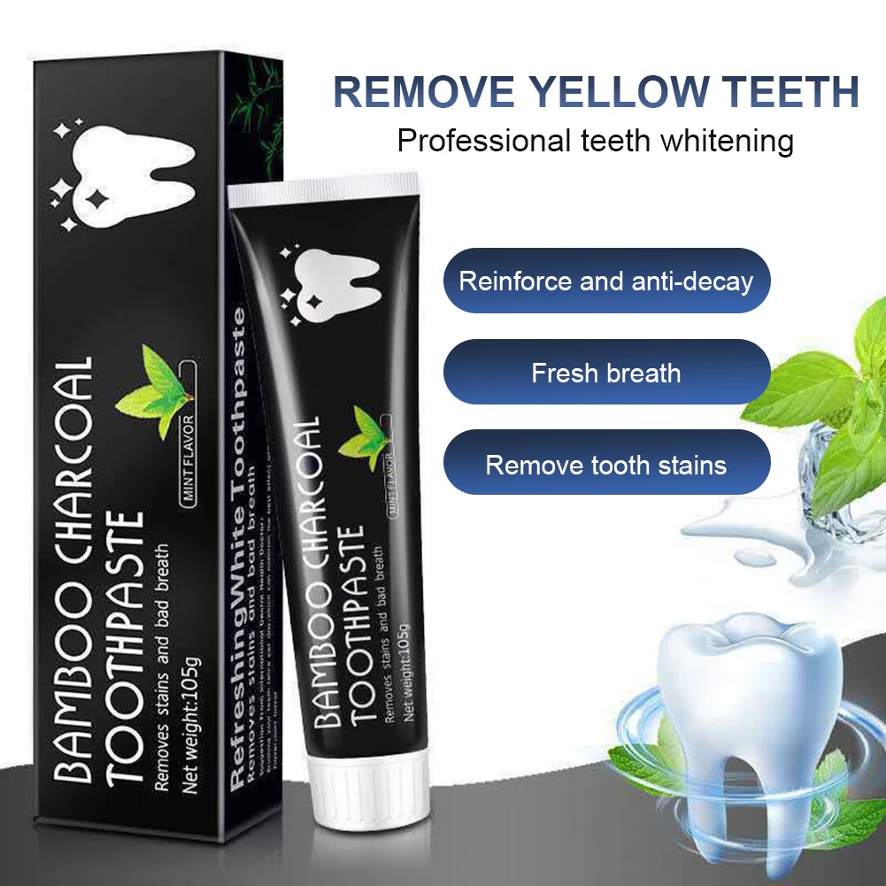

Activated Charcoal Teeth Whitening Toothpaste for Bad Breath, Teeth Stains Natural Ingredients