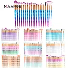 20 шт., основа для макияжа, румяна, алмазные кисти для макияжа, набор для растушевки тени для глаз, косметическая Кисть для макияжа губ