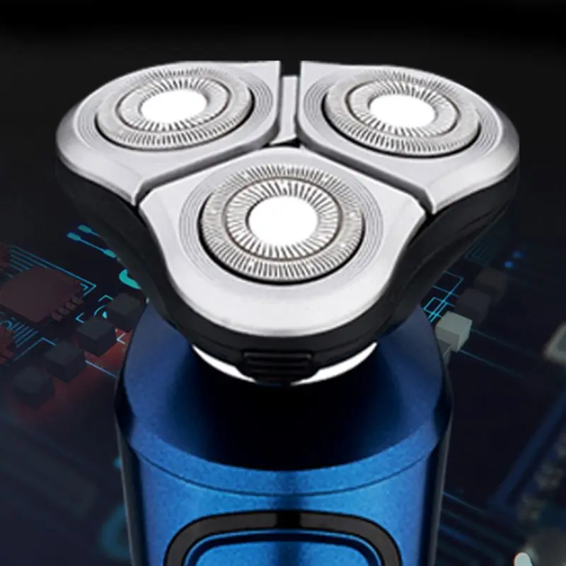 

Men's 3D Rechargeable Electric Shaver 3 Floating Blade Heads Shaving Razor 896D